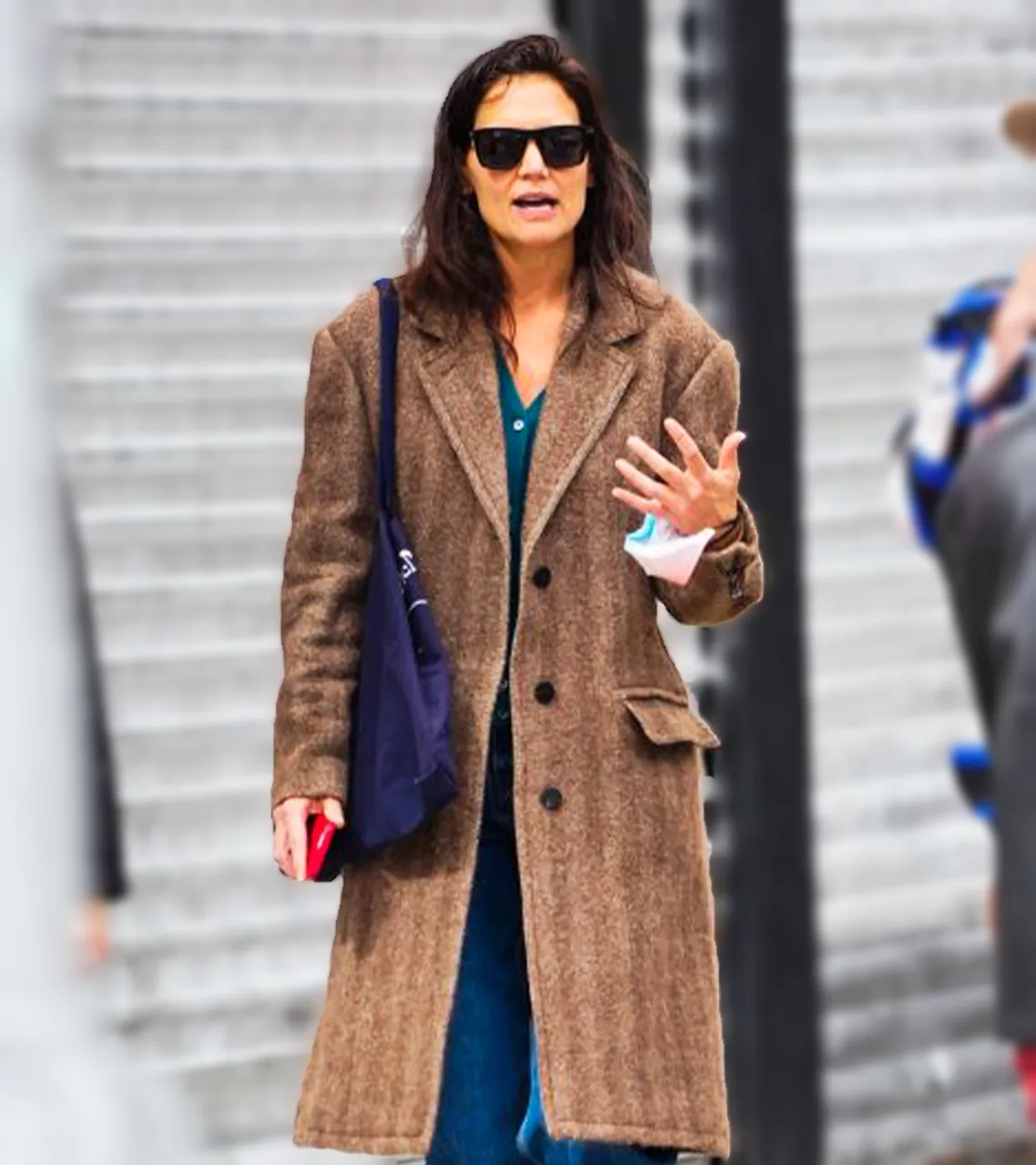 Katie Holmes Brown Trench Coat 2022