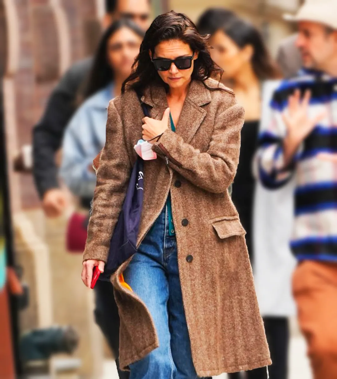 Katie Holmes Brown Trench Coat 2022