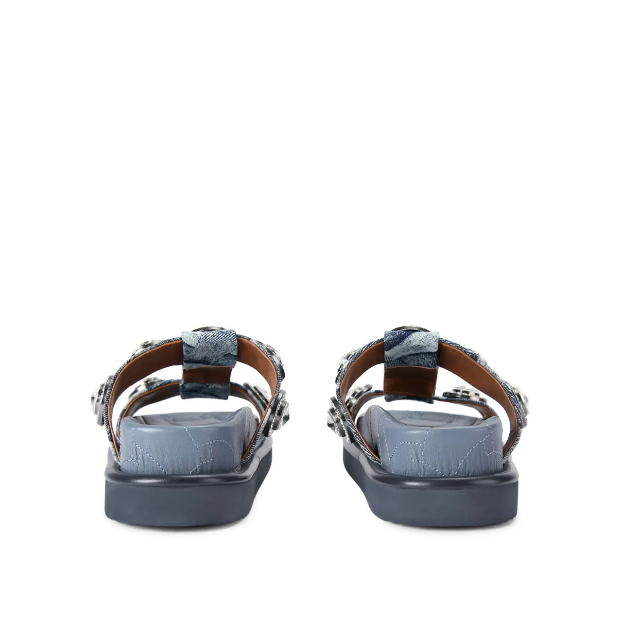 KURT GEIGER LONDON Orson Crystal Flat Sandals - Blue