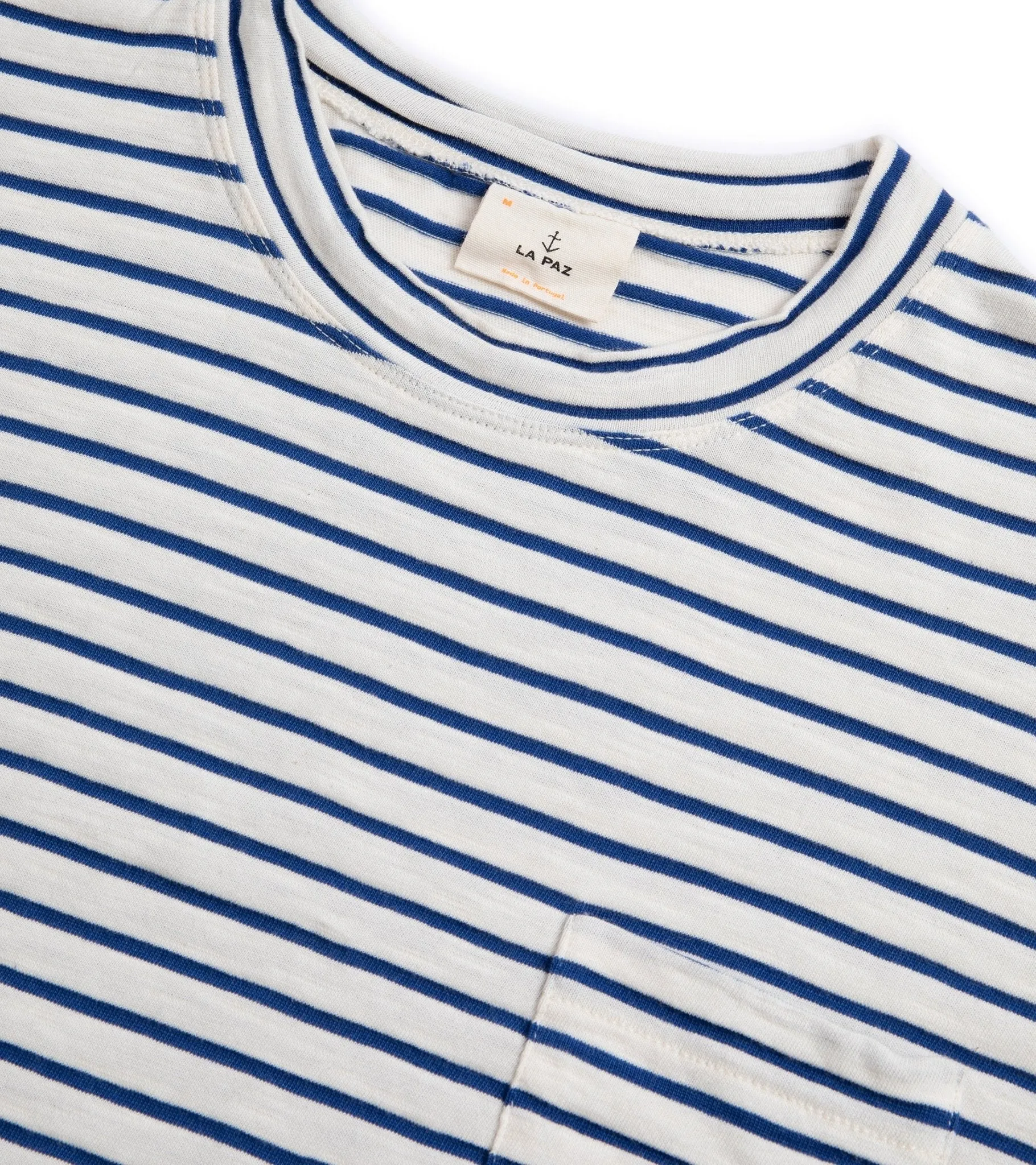 La Paz Guerreiro Cotton Mix Stripe T-Shirt: Blue