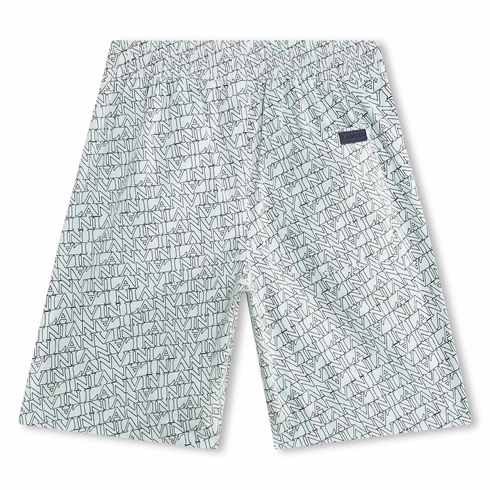 Lanvin Shorts Logo Print All Over Sea Green