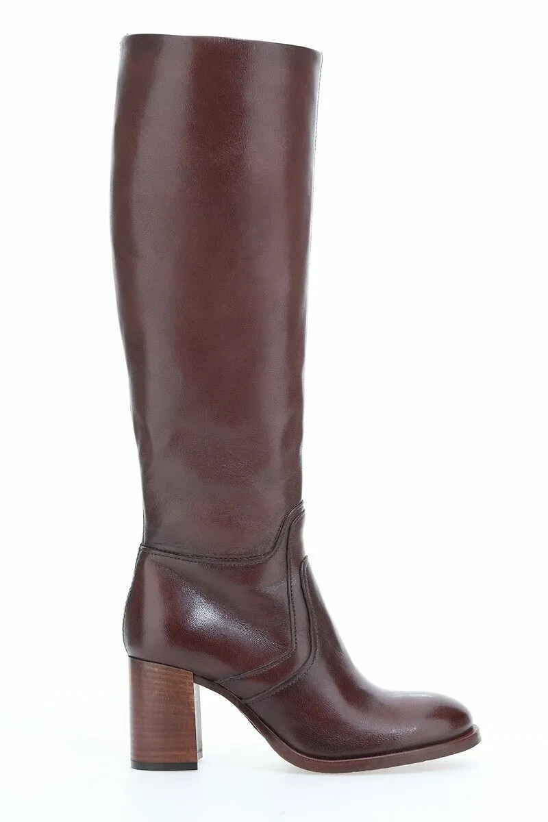 Leather Heeled Calf Boots