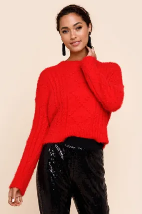 Lorianne Textured Fuzzy Sweater