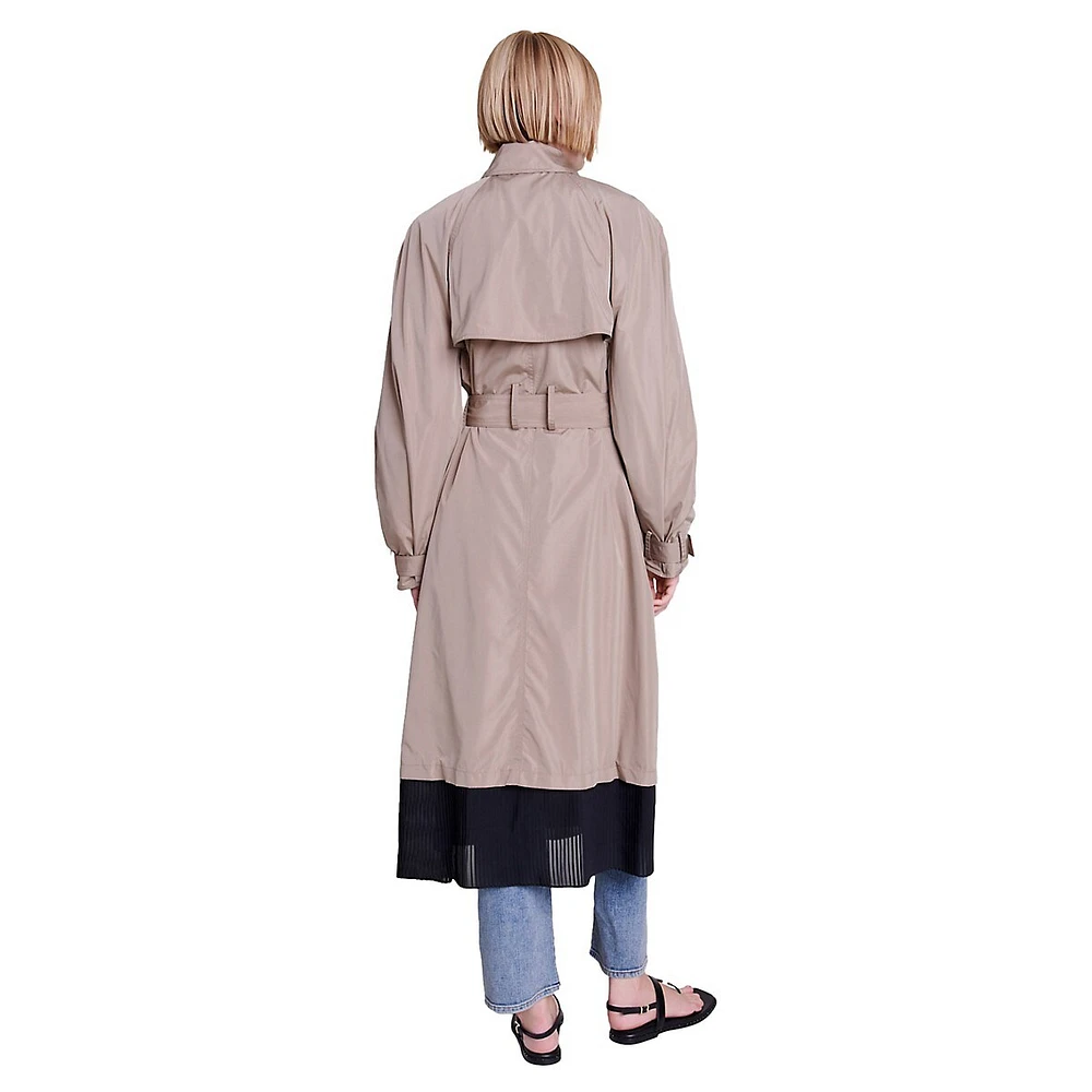 Maje Gilusan Two-Tone Trench Coat