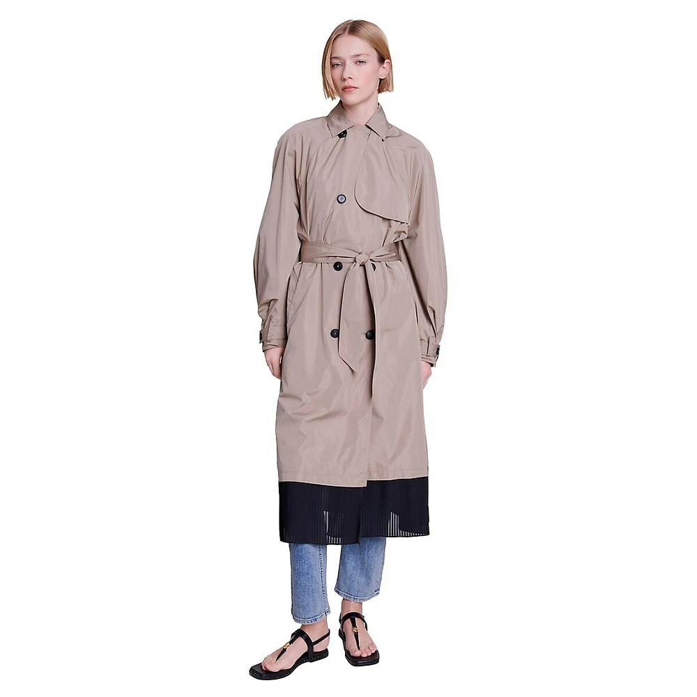 Maje Gilusan Two-Tone Trench Coat