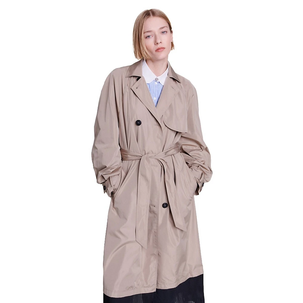 Maje Gilusan Two-Tone Trench Coat