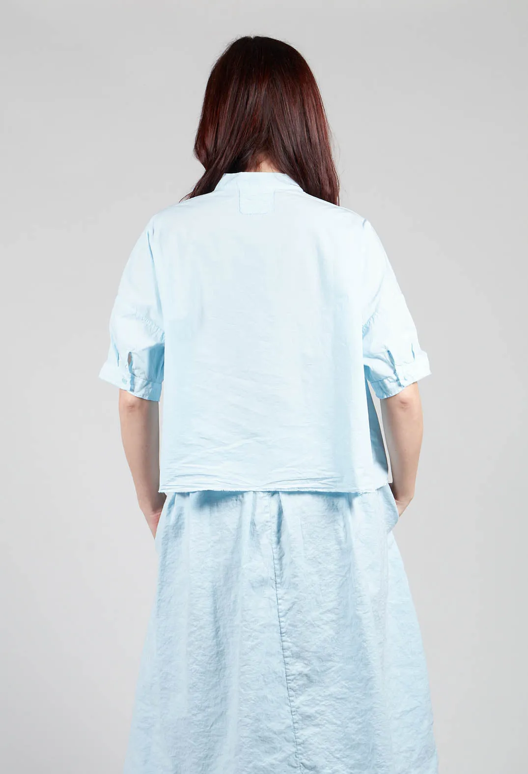 Mandarin Collar Blouse in Cielo