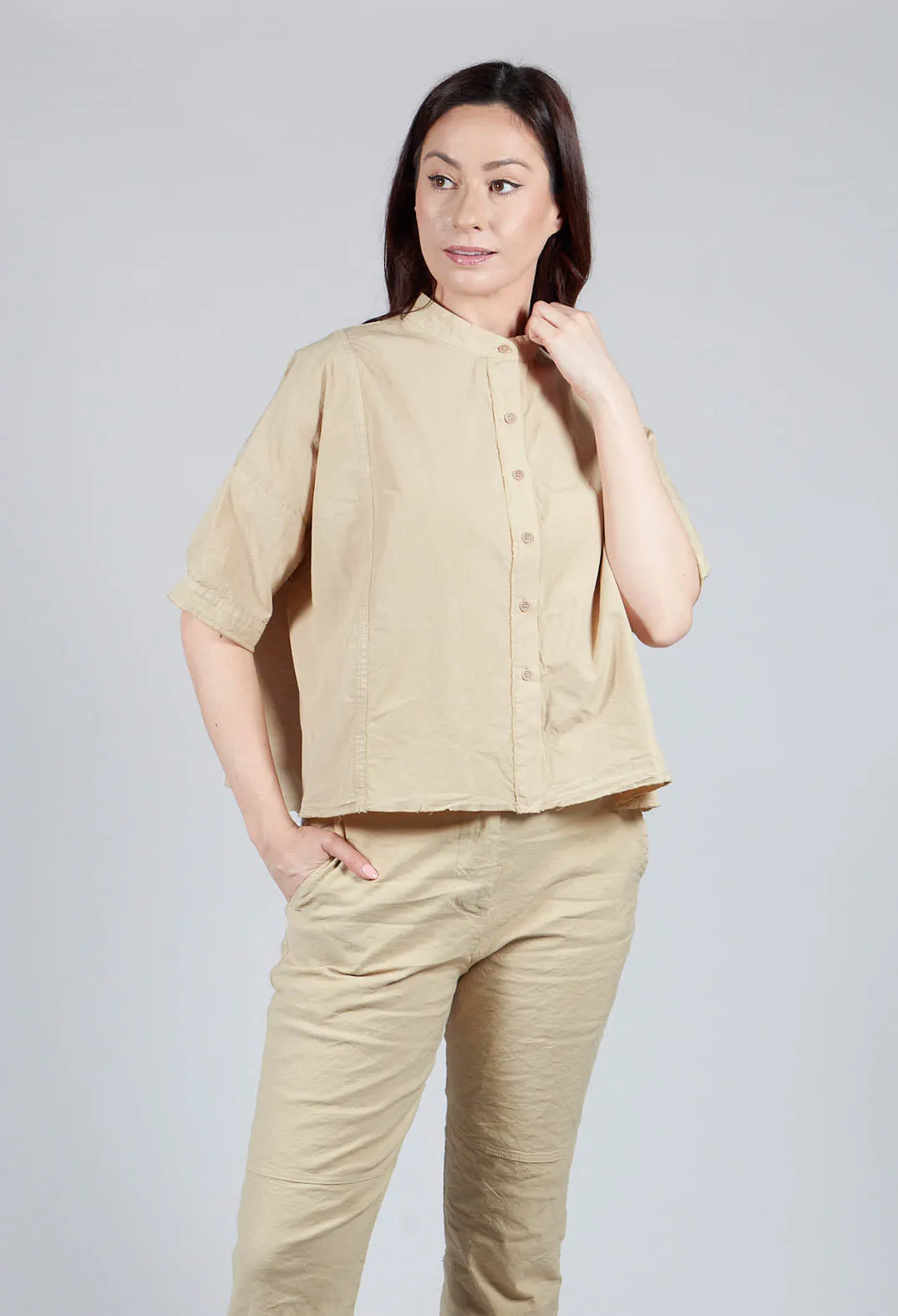 Mandarin Collar Blouse in Juta