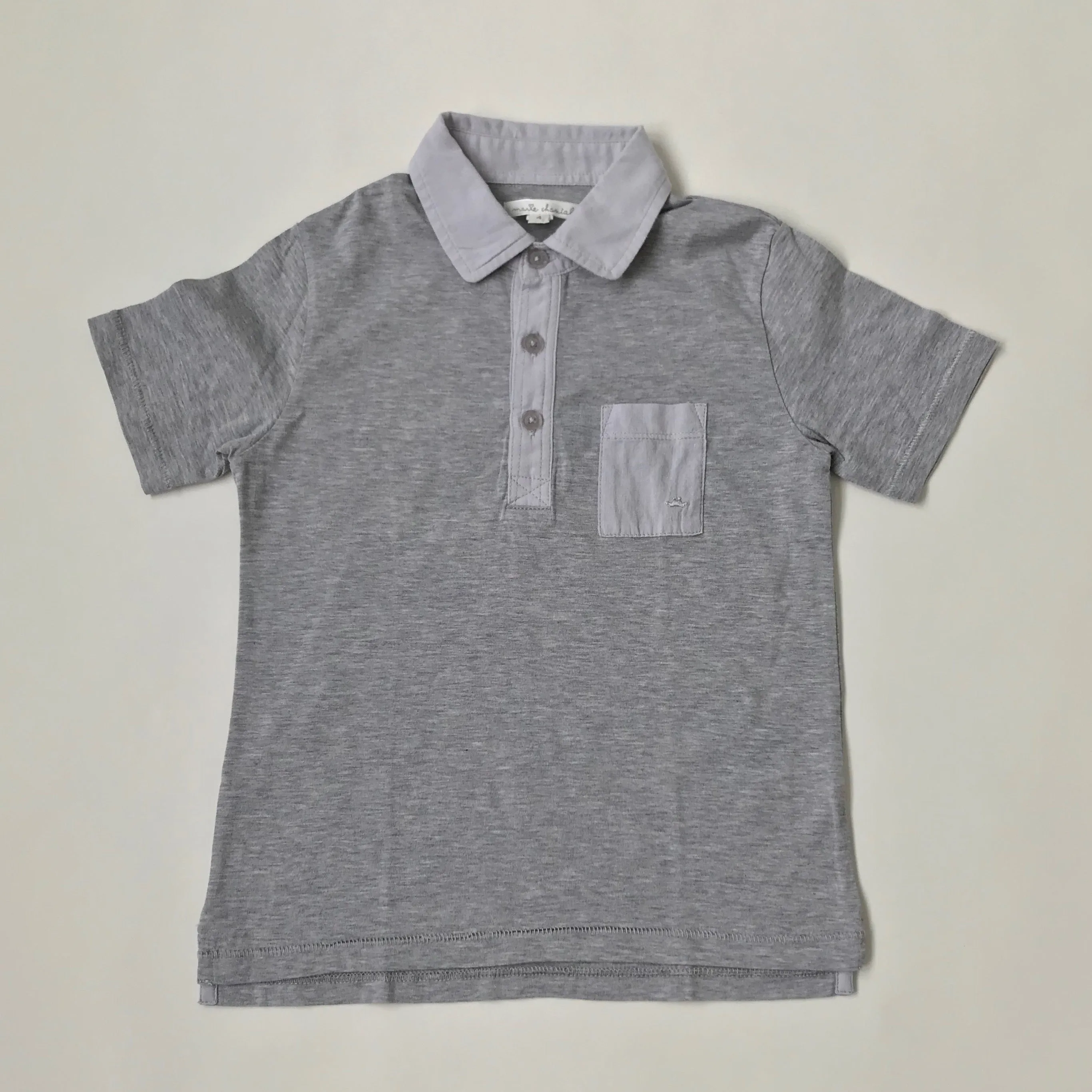 Marie-Chantal Grey Cotton Polo Shirt: 4 Years