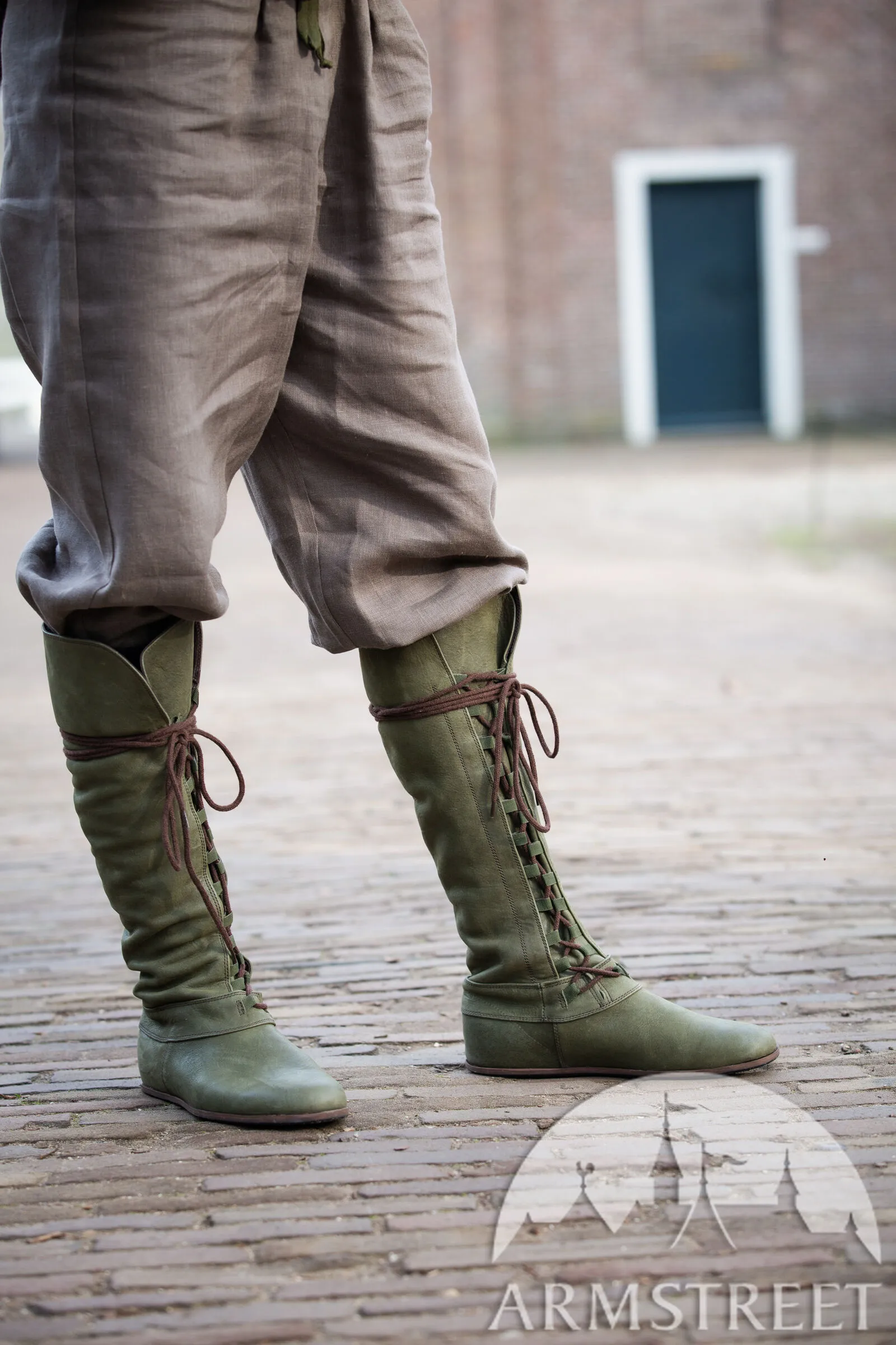 Matted Leather Boots “Forest”