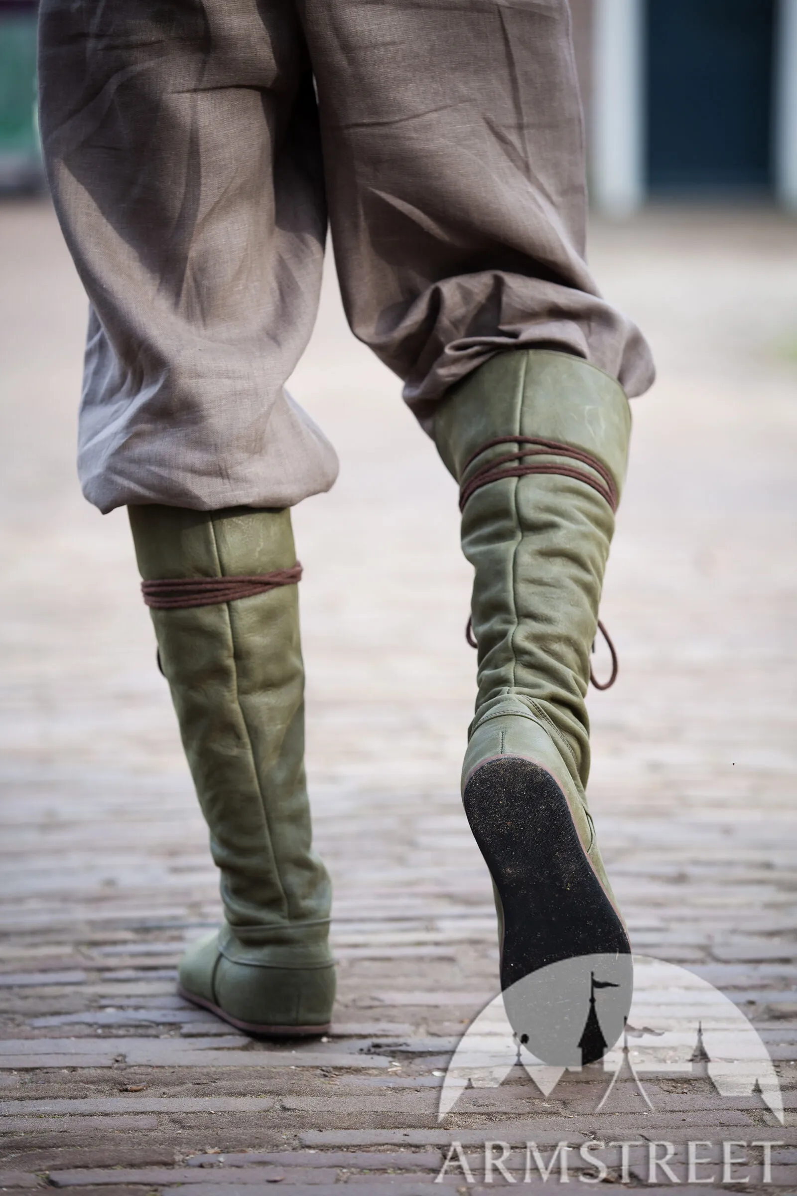 Matted Leather Boots “Forest”