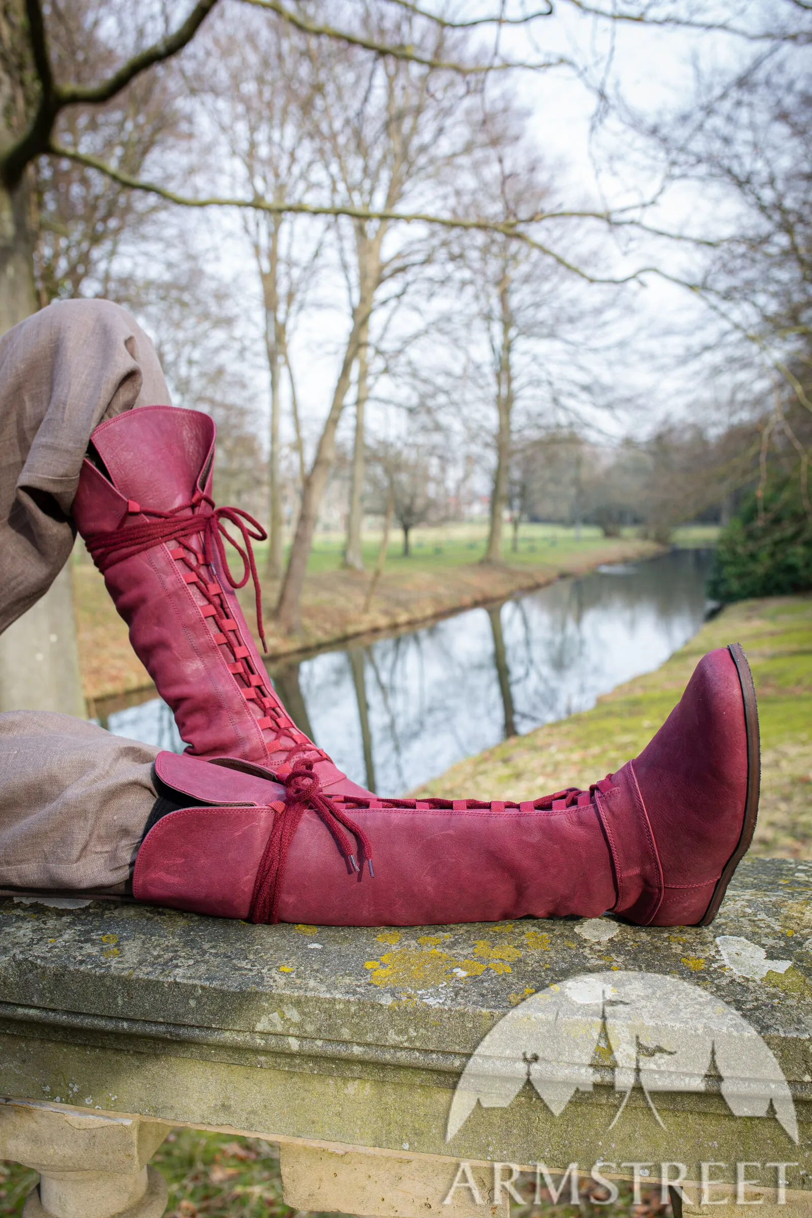 Matted Leather Boots “Forest”