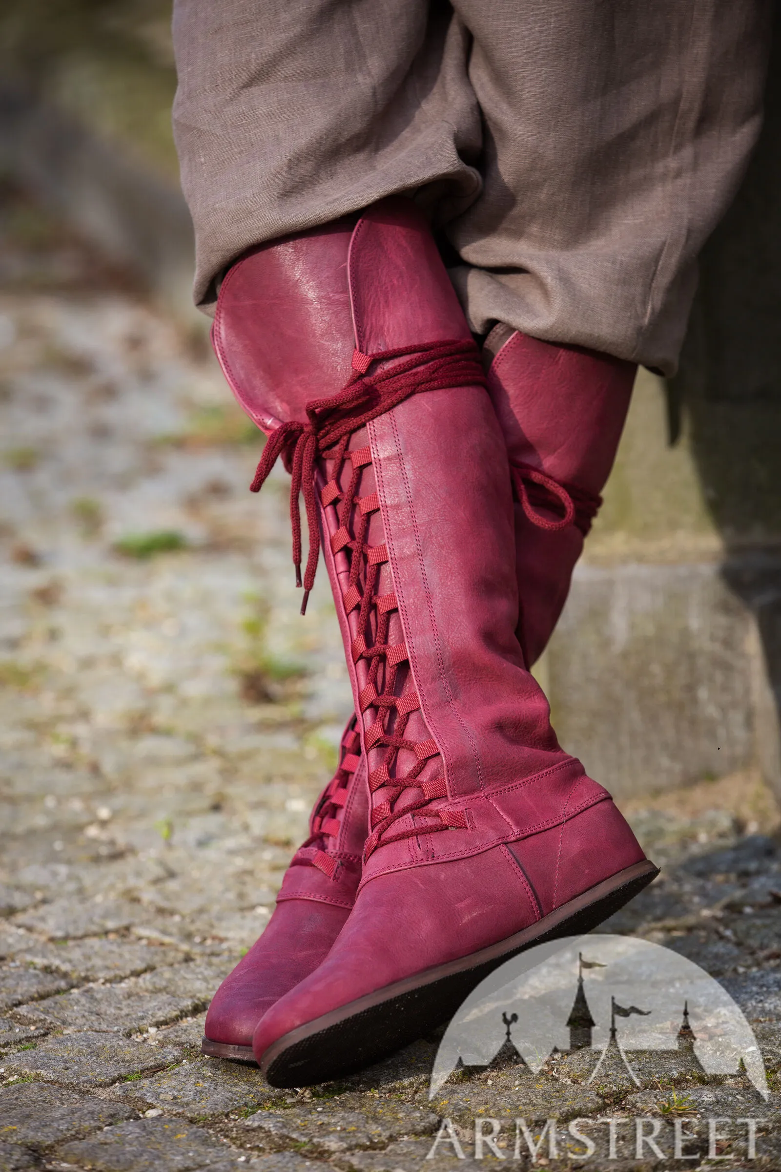 Matted Leather Boots “Forest”