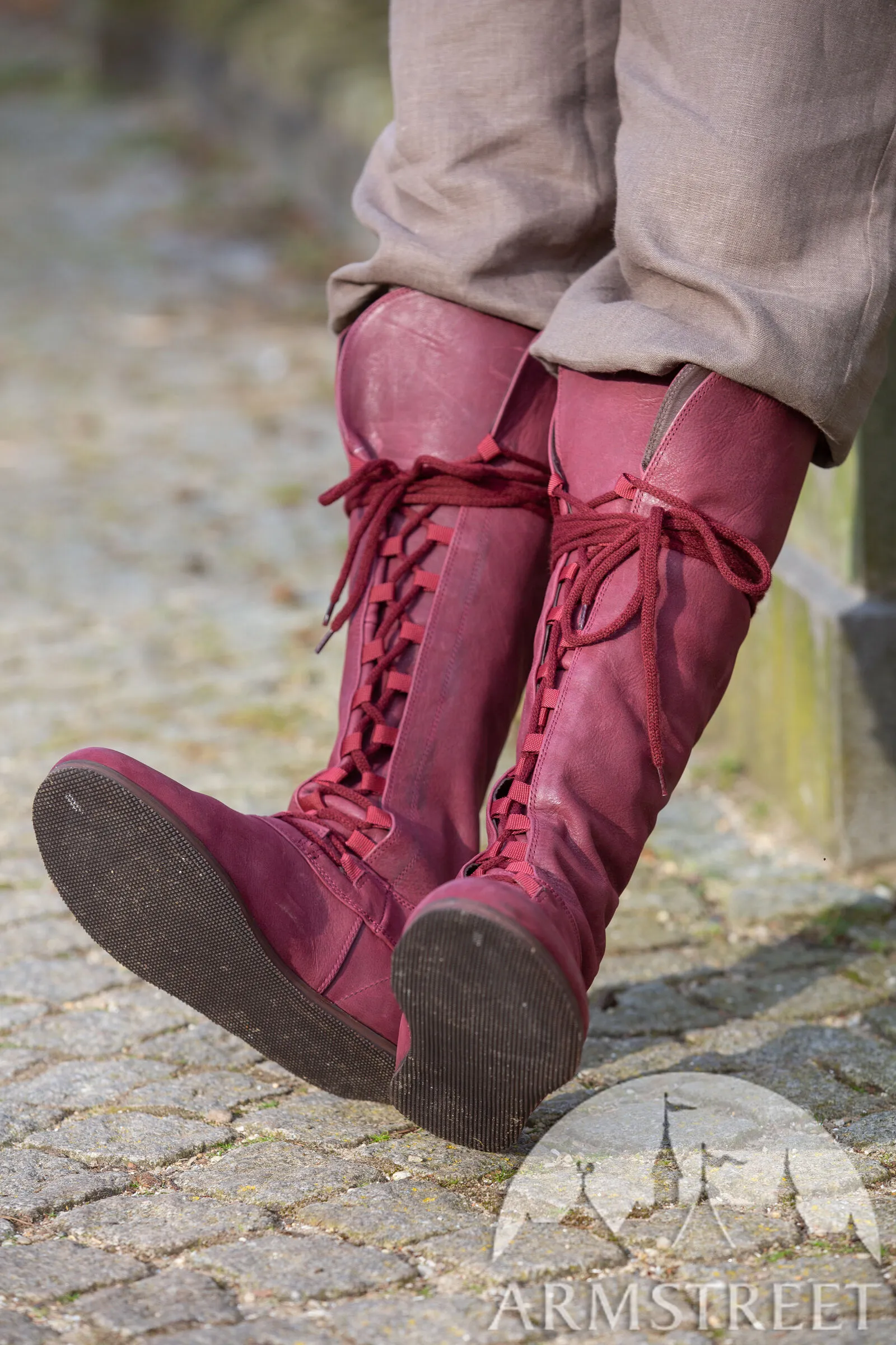 Matted Leather Boots “Forest”