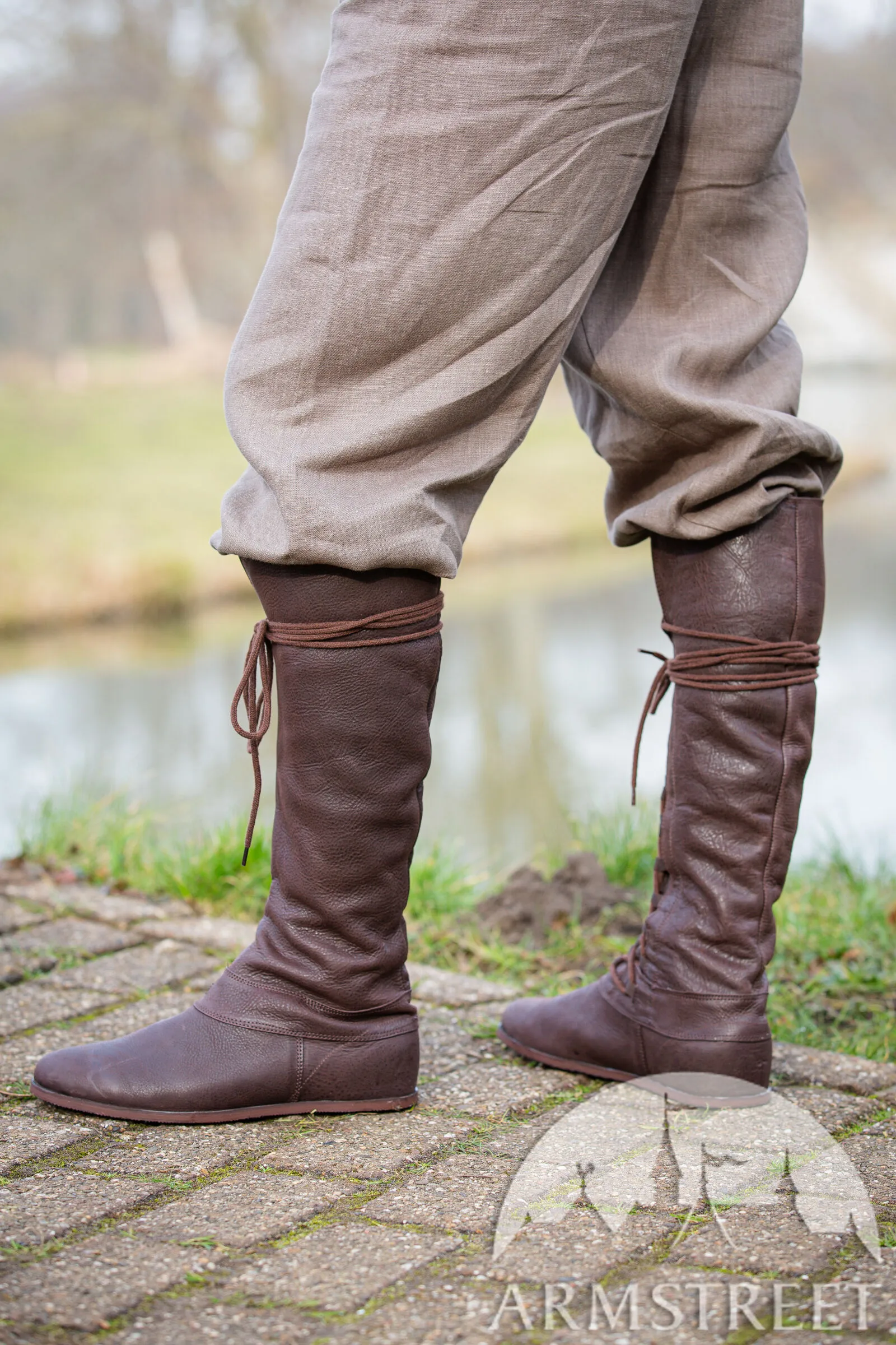 Matted Leather Boots “Forest”