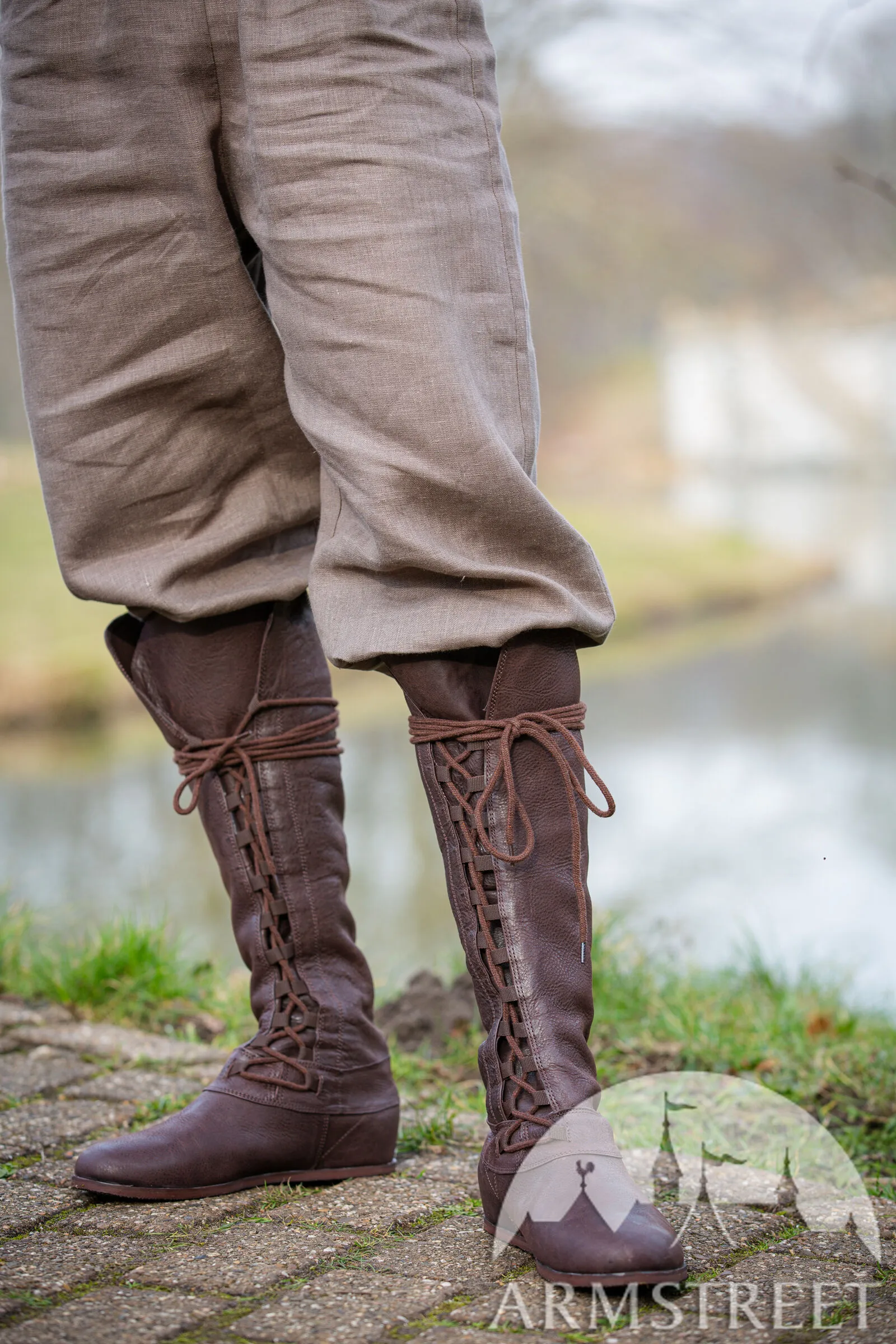 Matted Leather Boots “Forest”