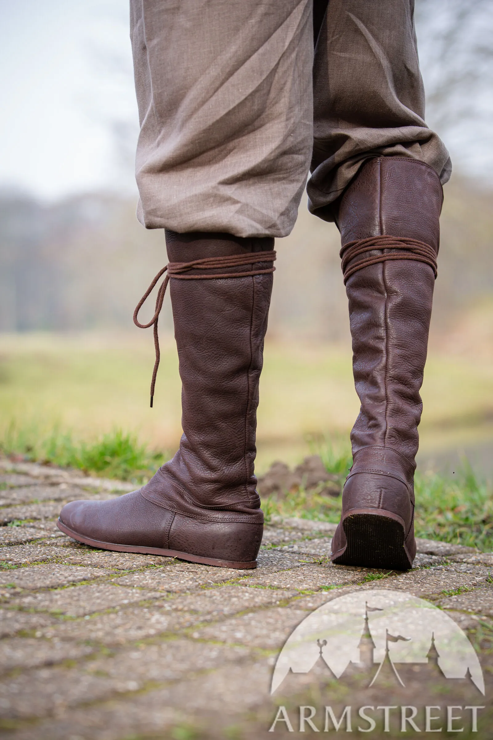 Matted Leather Boots “Forest”