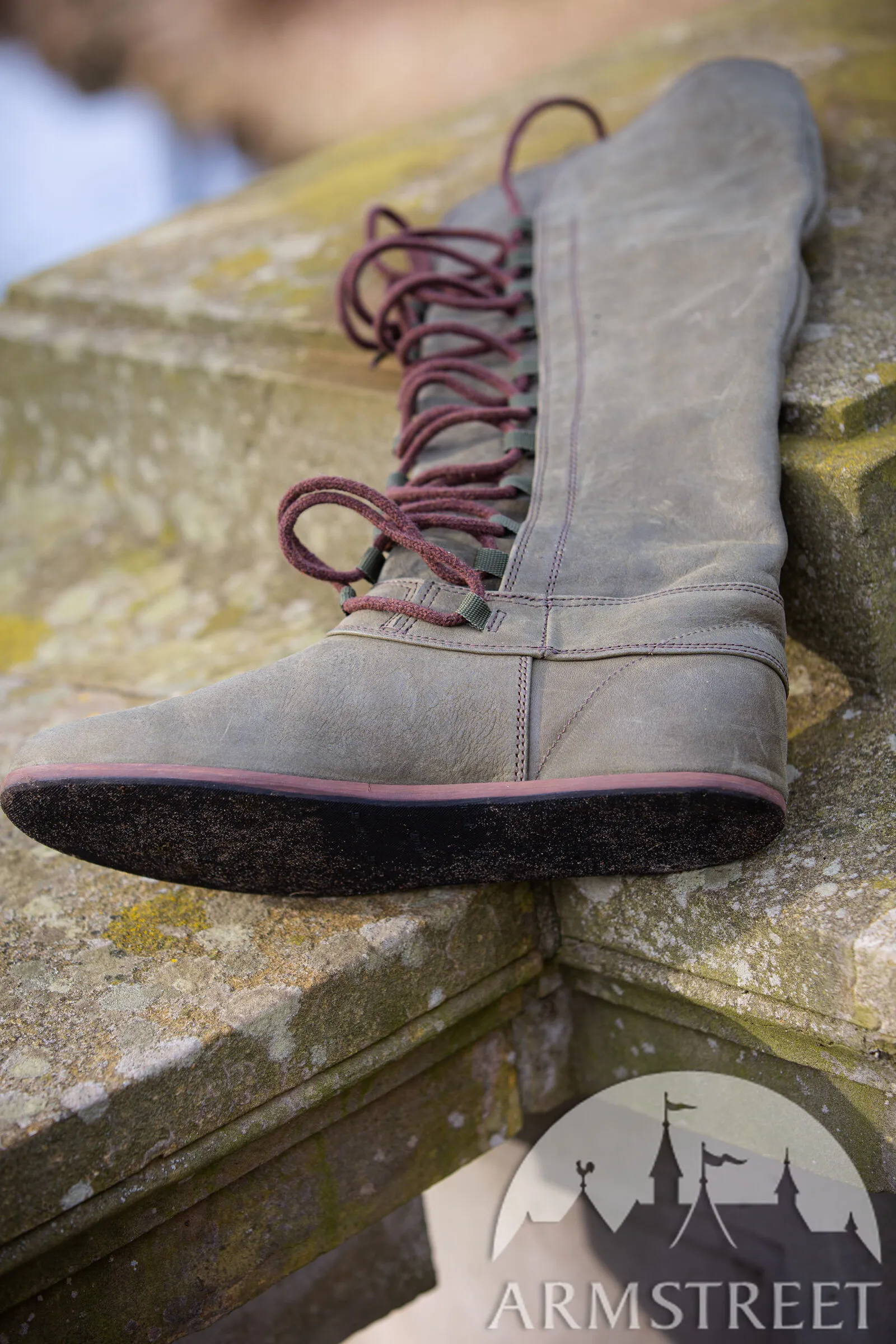 Matted Leather Boots “Forest”