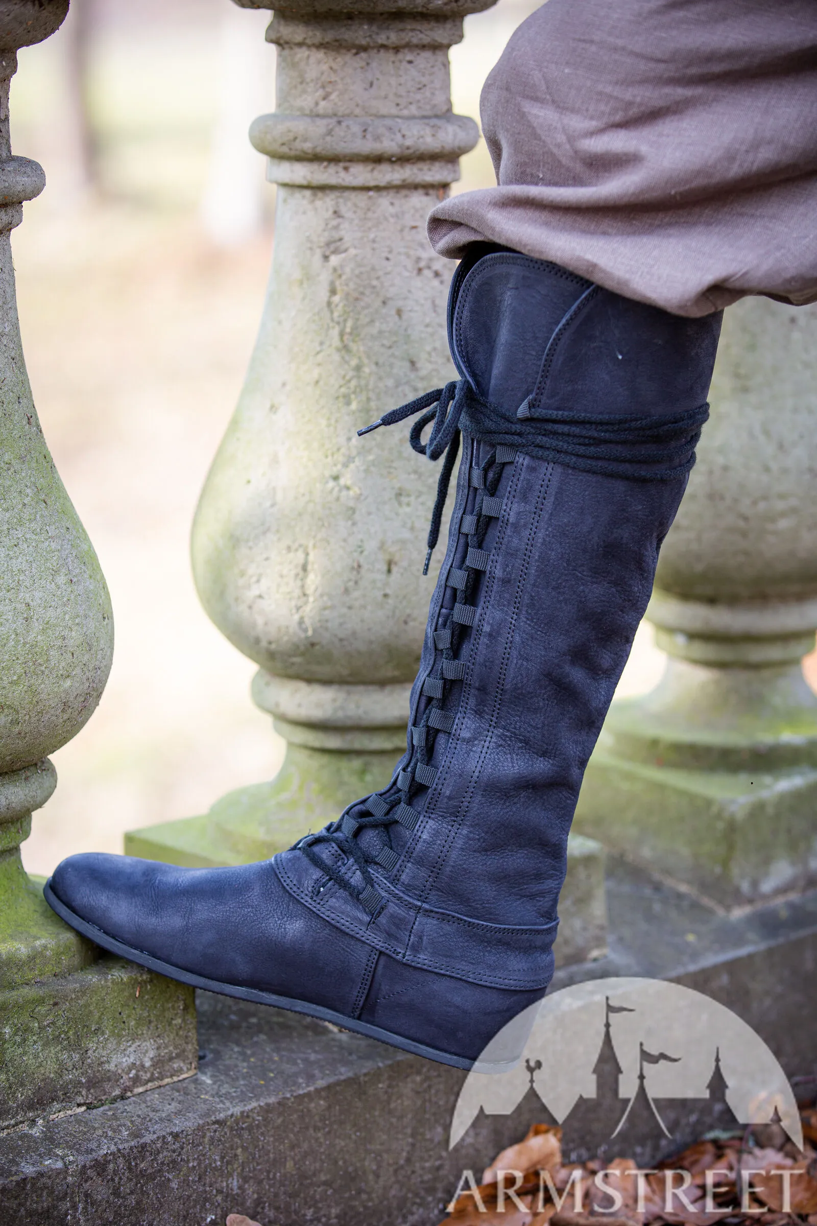 Matted Leather Boots “Forest”