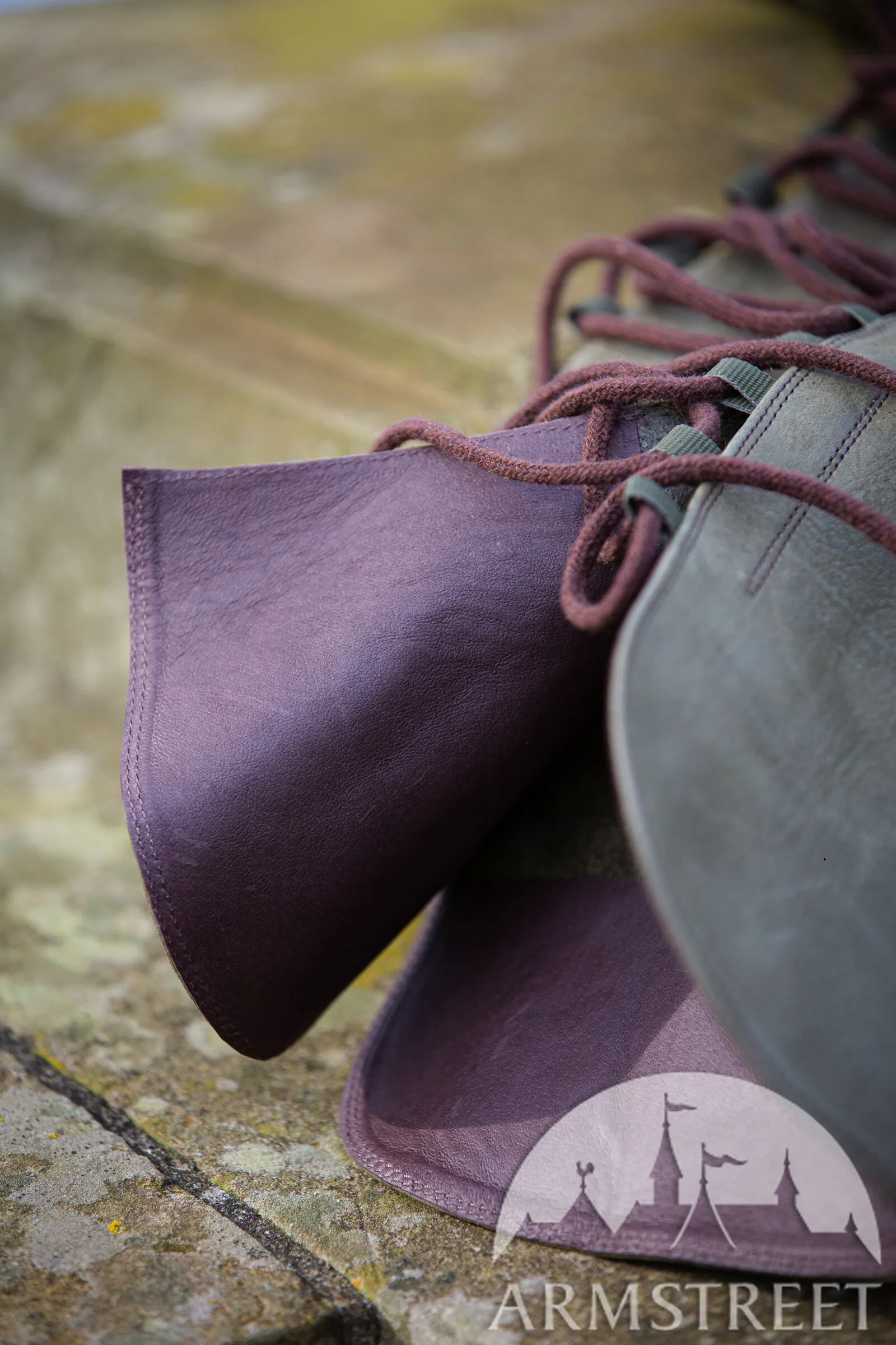 Matted Leather Boots “Forest”