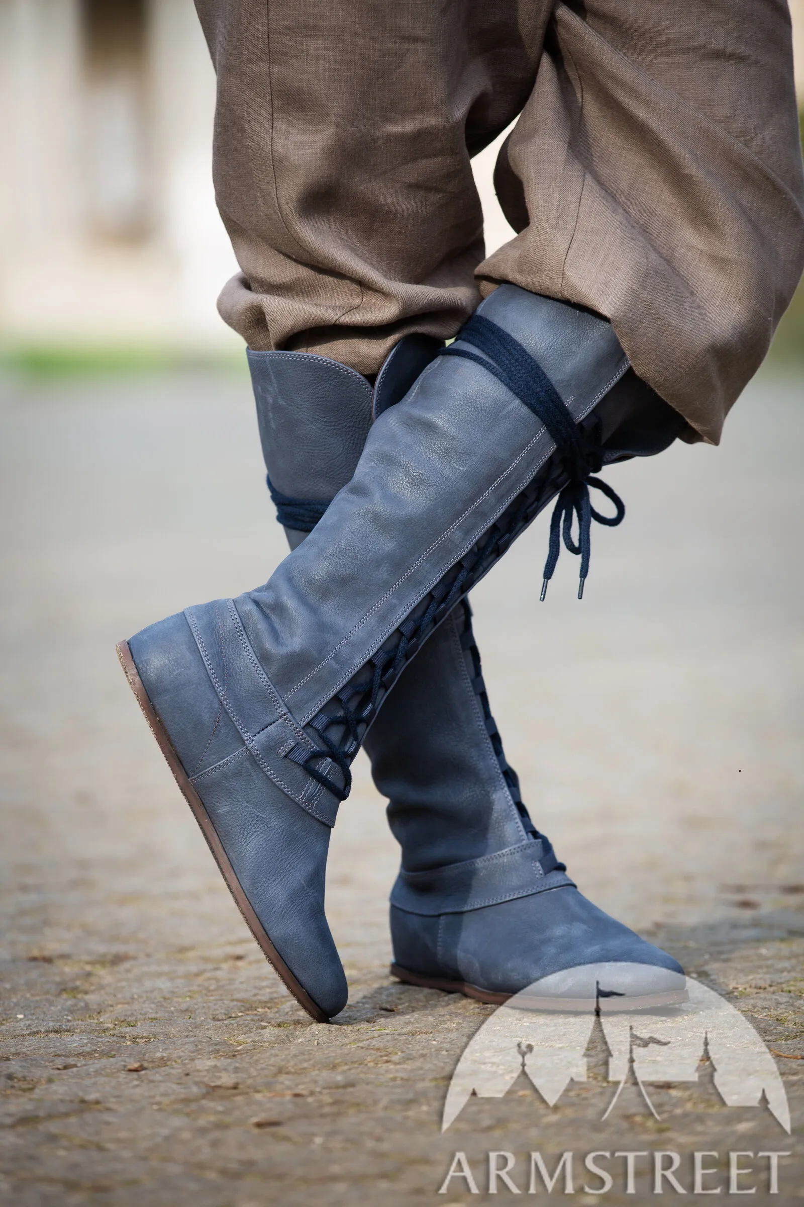 Matted Leather Boots “Forest”