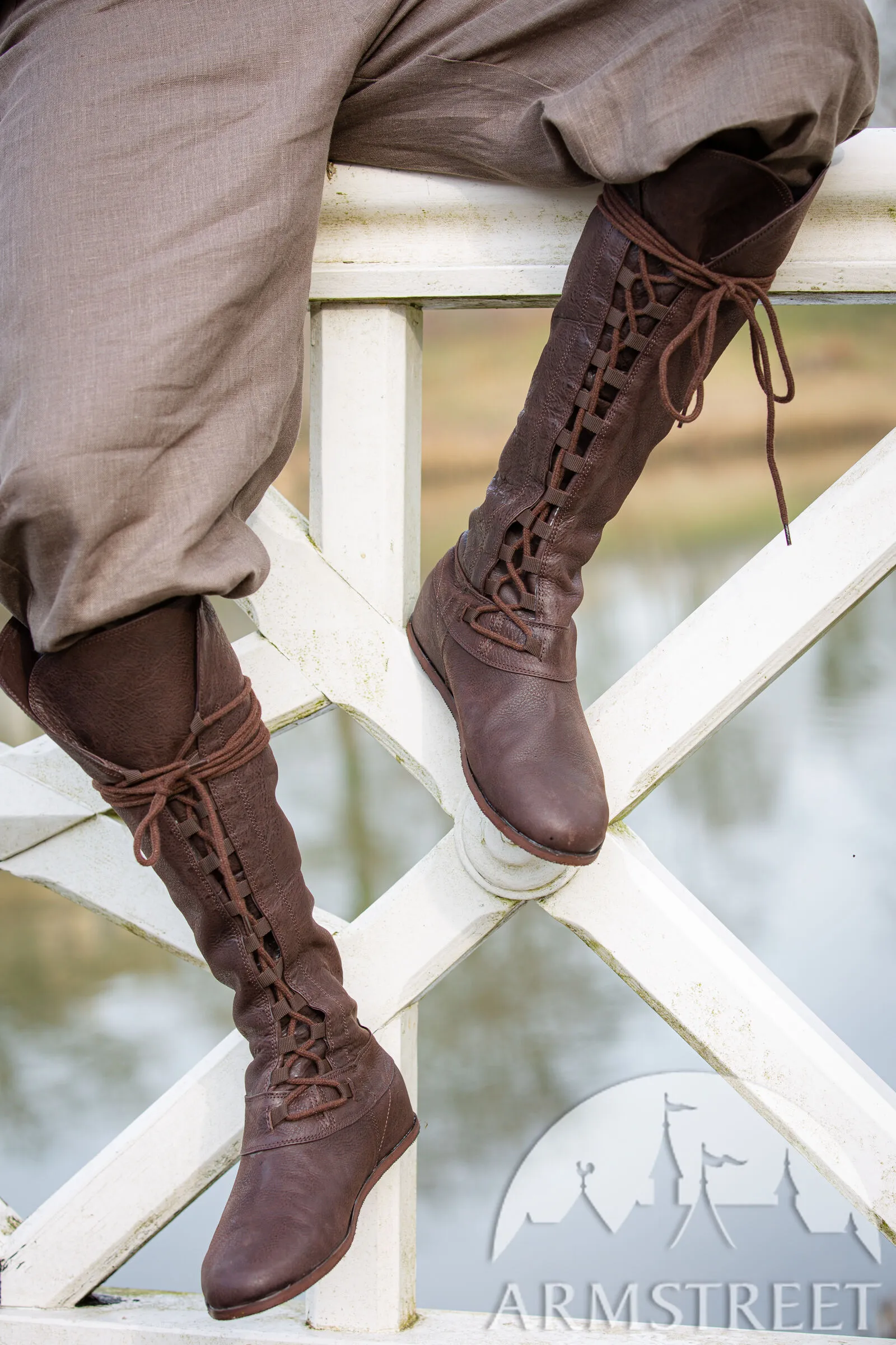 Matted Leather Boots “Forest”