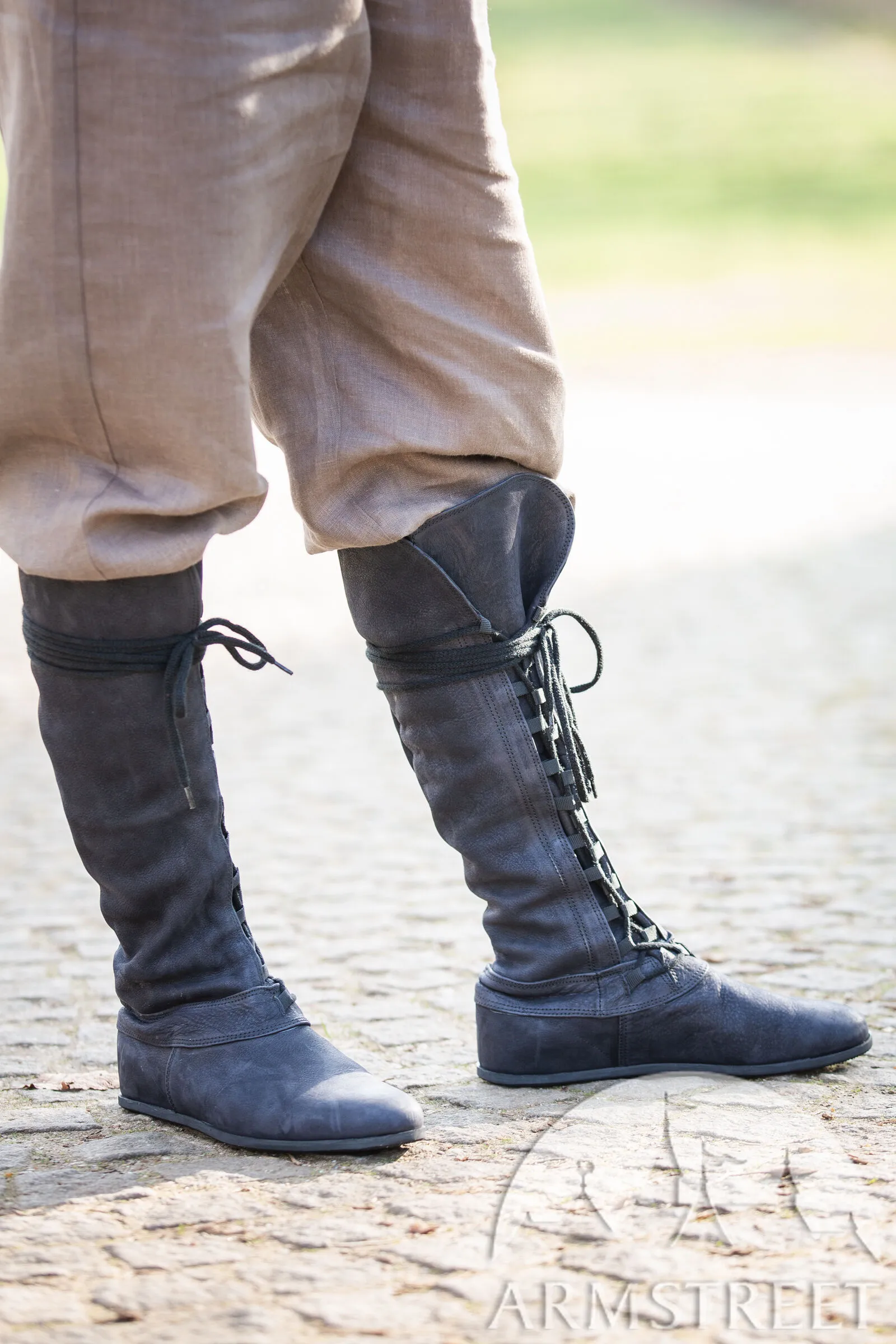 Matted Leather Boots “Forest”