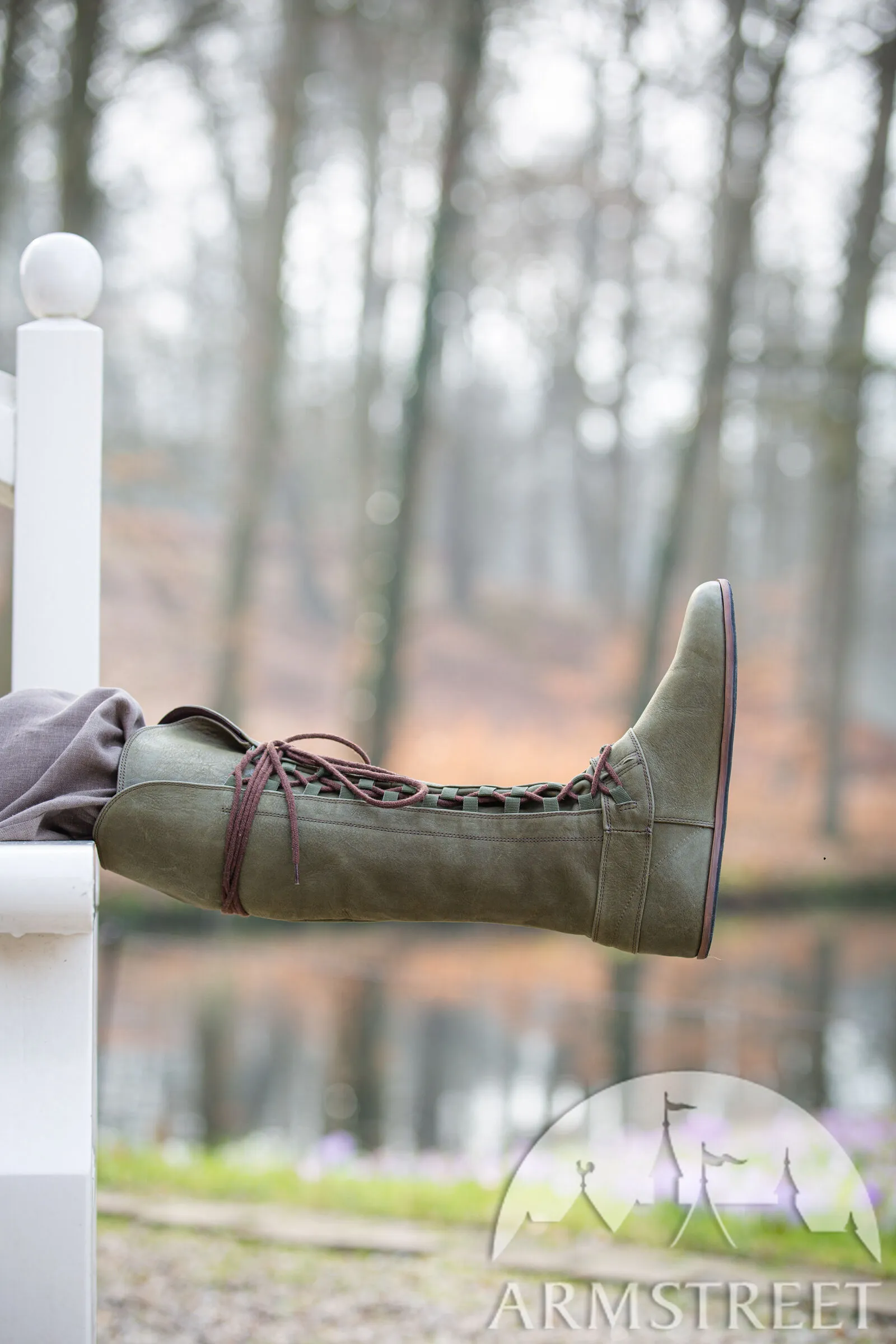 Matted Leather Boots “Forest”