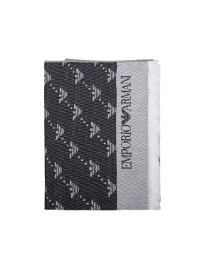 MEN EMPORIO ARMANI BLACK POLYESTER SCARF