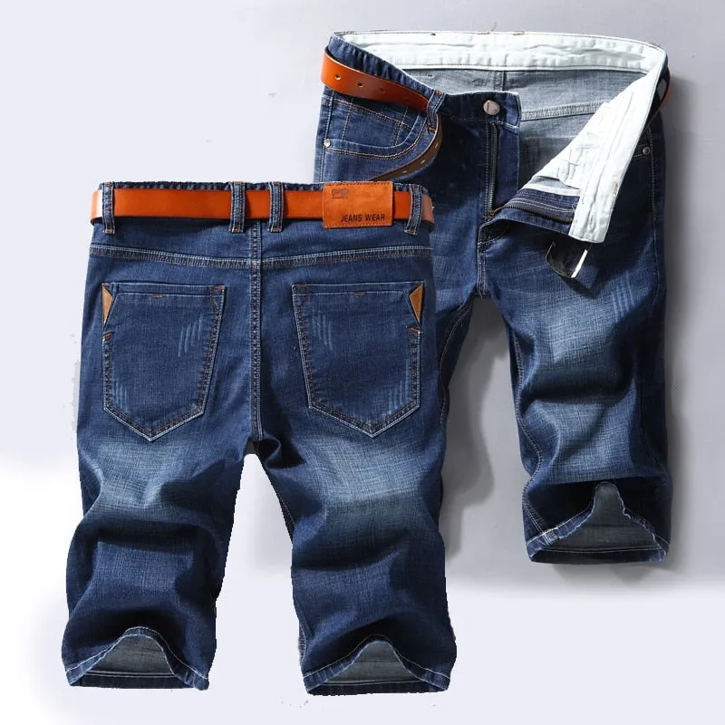 Men's Summer Classic Casual Cotton Bermuda Straight Denim Shorts