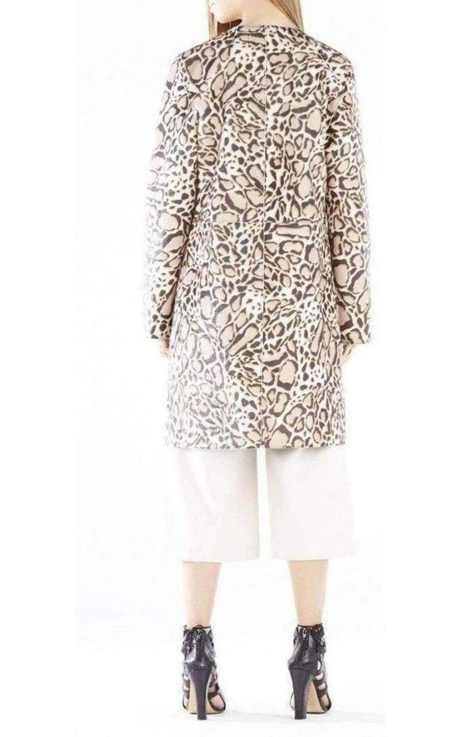 Mickie Ocelot Print Faux-Fur Coat