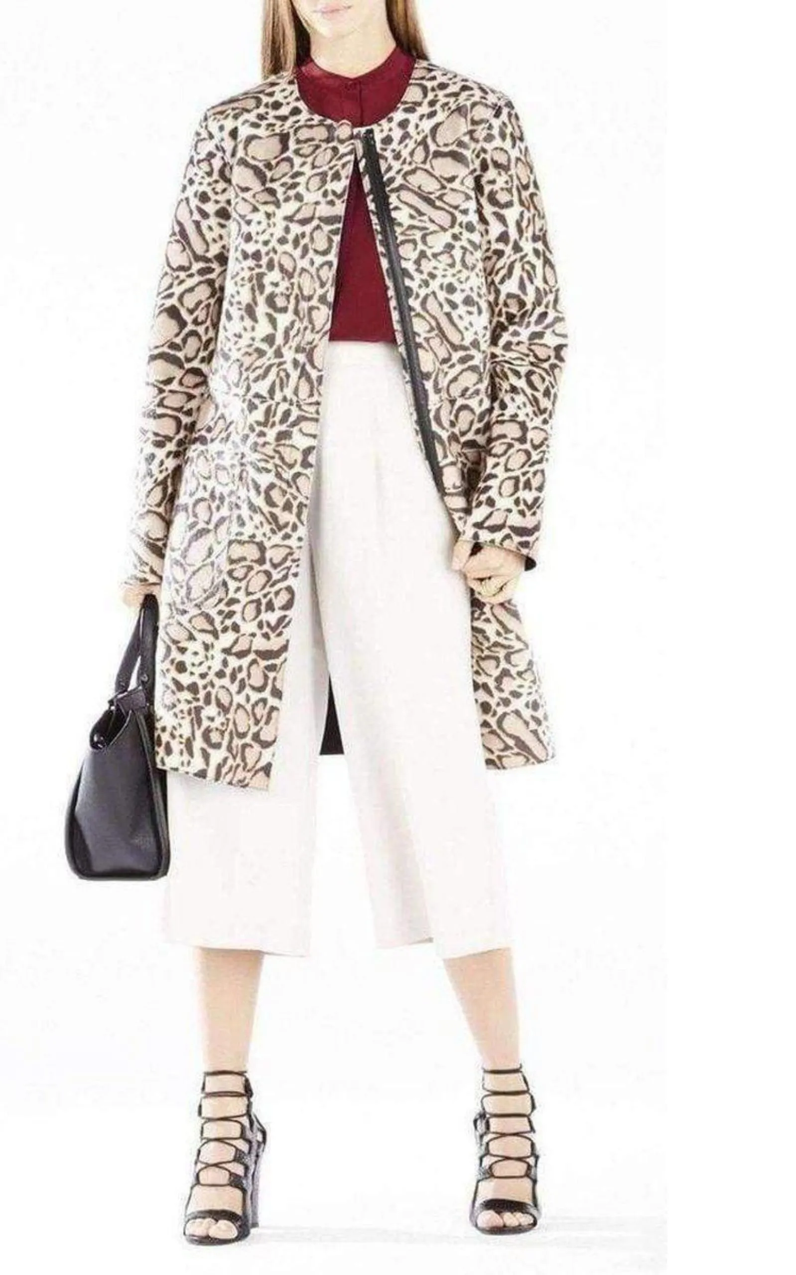 Mickie Ocelot Print Faux-Fur Coat