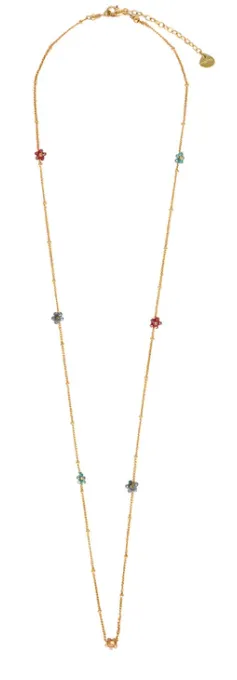 Mishky - Necklace - Fanzy Flower Gold-Plated Chain (Multi, Garden) #11763