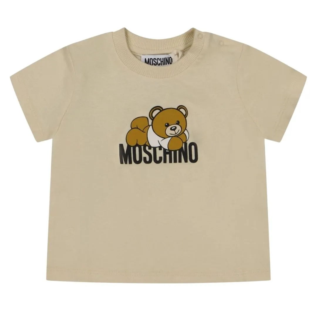 Moschino T-Shirt Bear Logo Tan