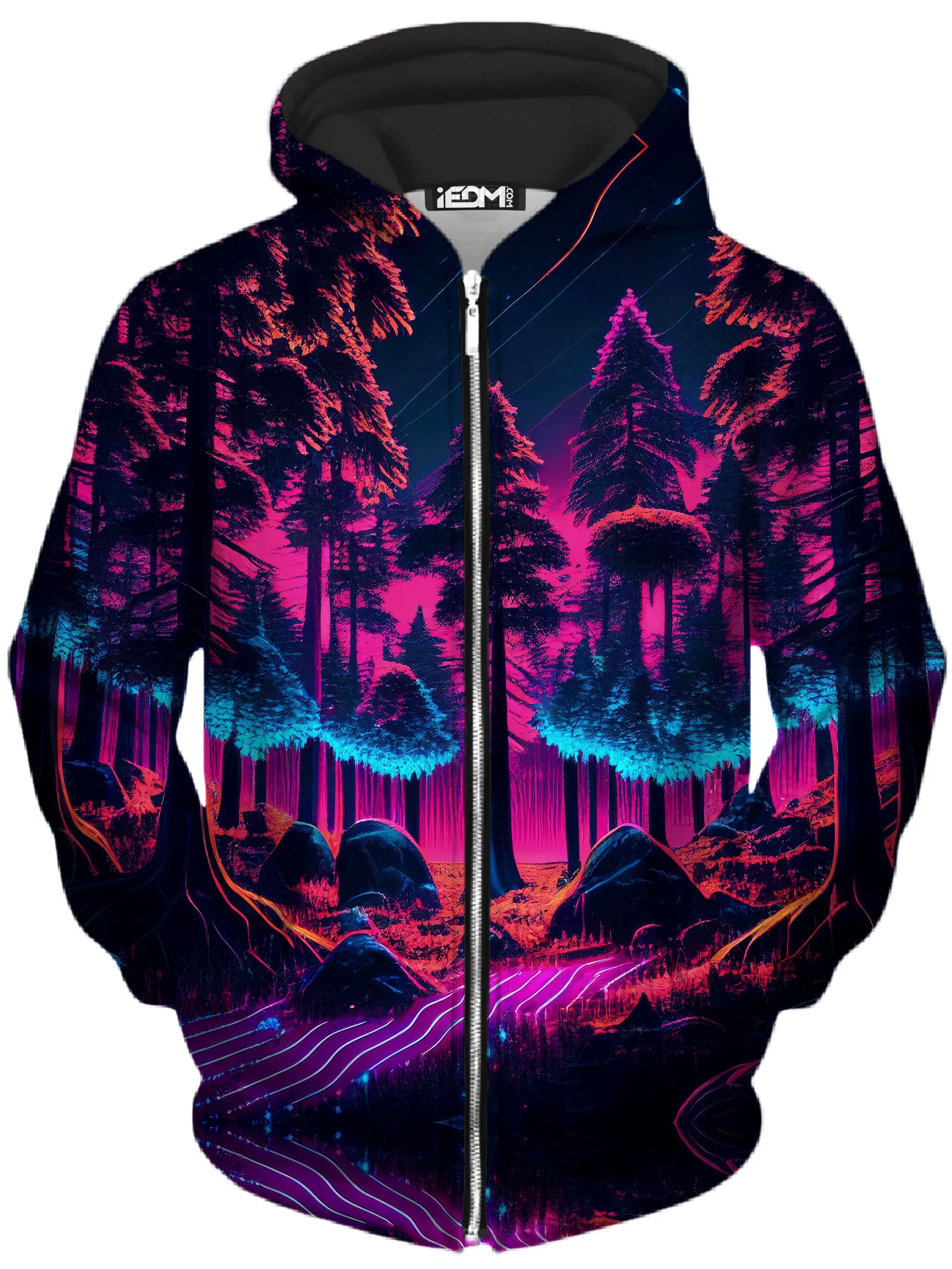 Neon Forest Zip-Up Hoodie and Leggings Combo