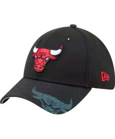 New Era Men's NBA Chicago Bulls Sport Night Visor Hit 39THIRTY Flex Hat