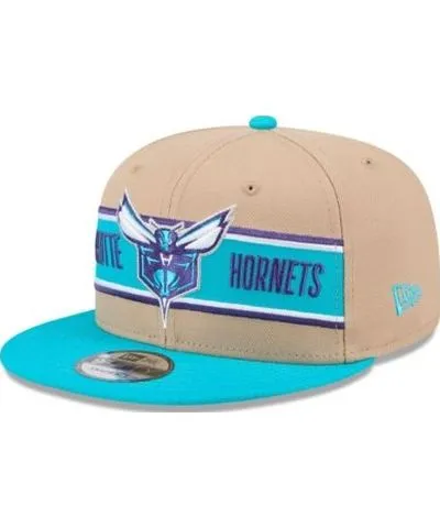 New Era Men's NBA Tan/Teal Charlotte Hornets 2024 NBA Draft 9FIFTY Snapback Hat