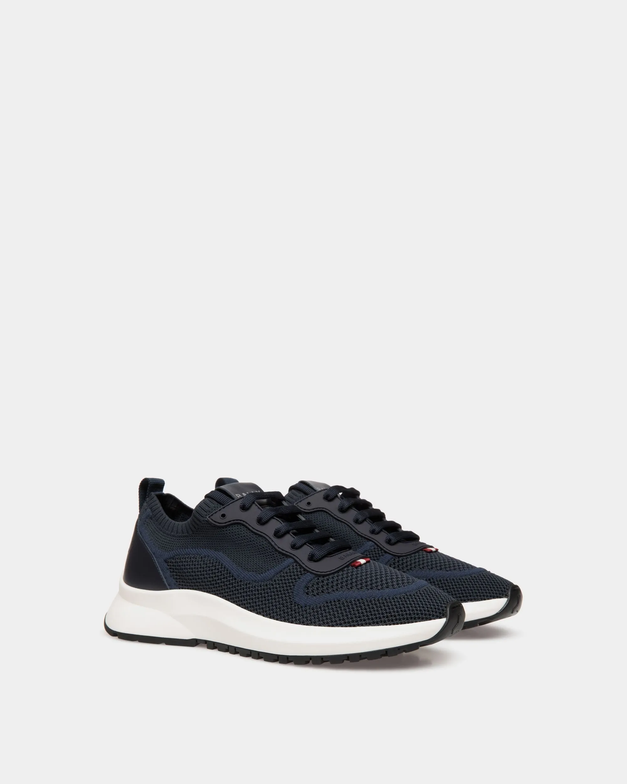 Outline Sneaker In Navy Blue Knit 