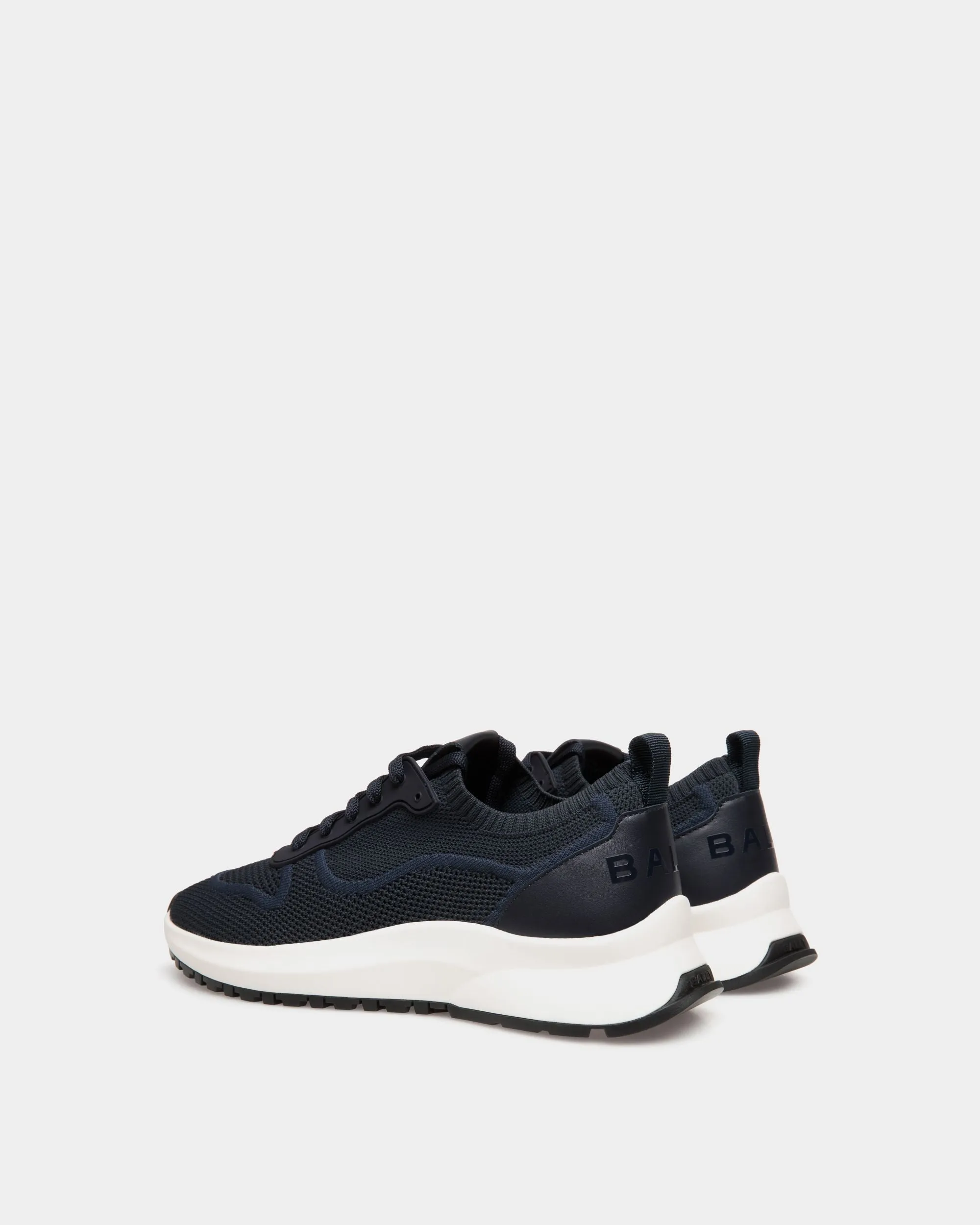 Outline Sneaker In Navy Blue Knit 