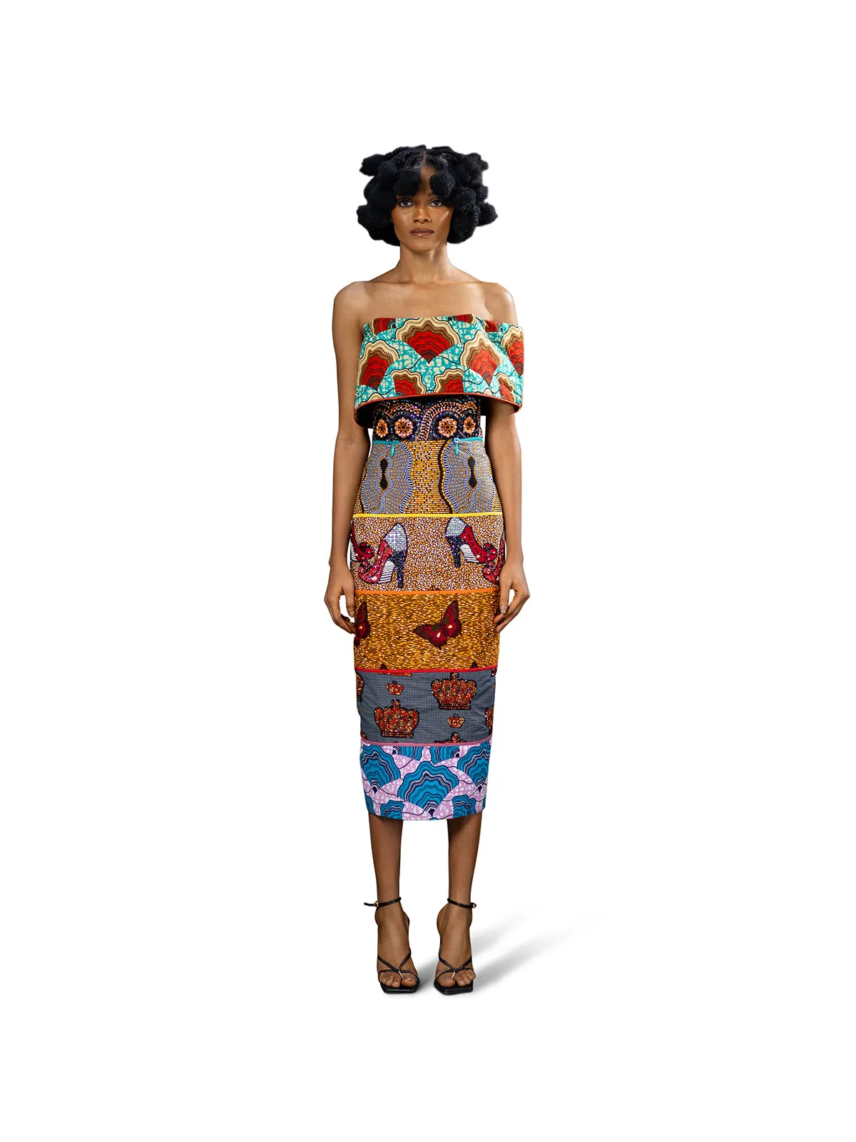 Paneled Ankara Dress