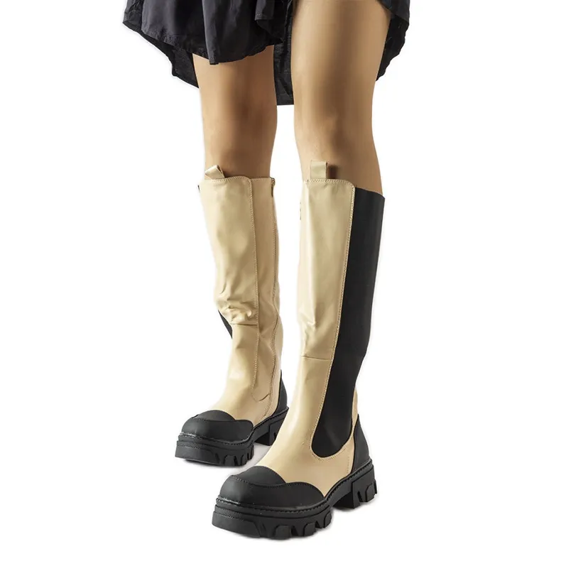 Pasquale beige high boots