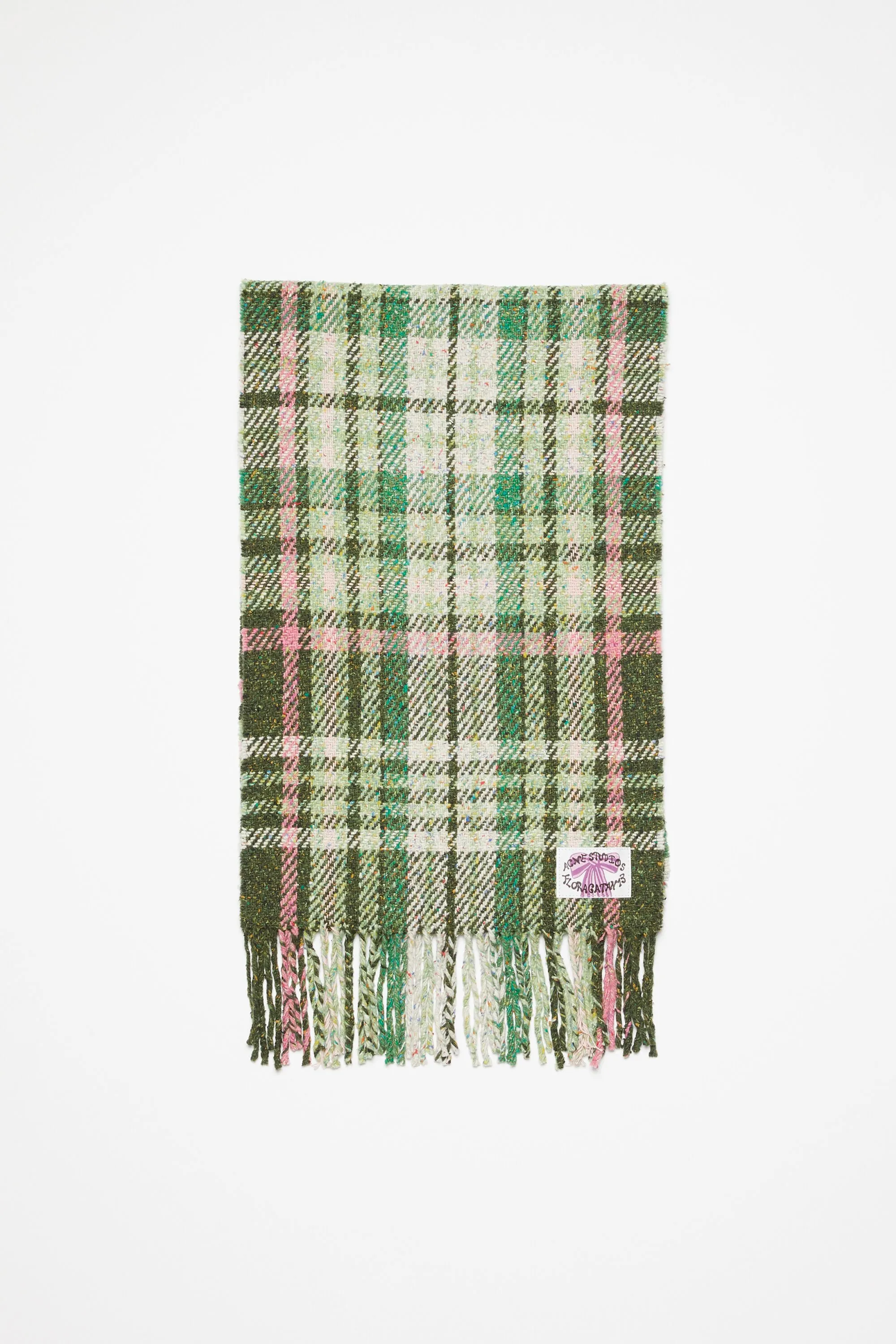 Plaid fringe scarf