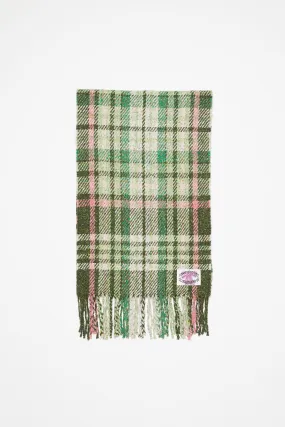 Plaid fringe scarf