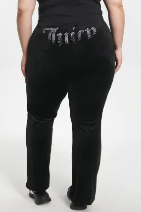 Plus-Size Ombre Big Bling Velour Track Pants