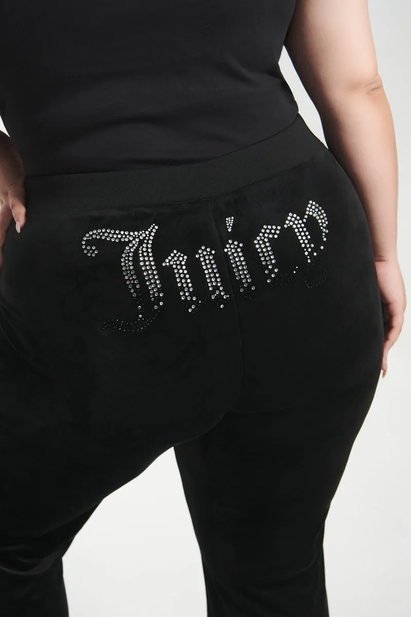 Plus-Size Ombre Big Bling Velour Track Pants