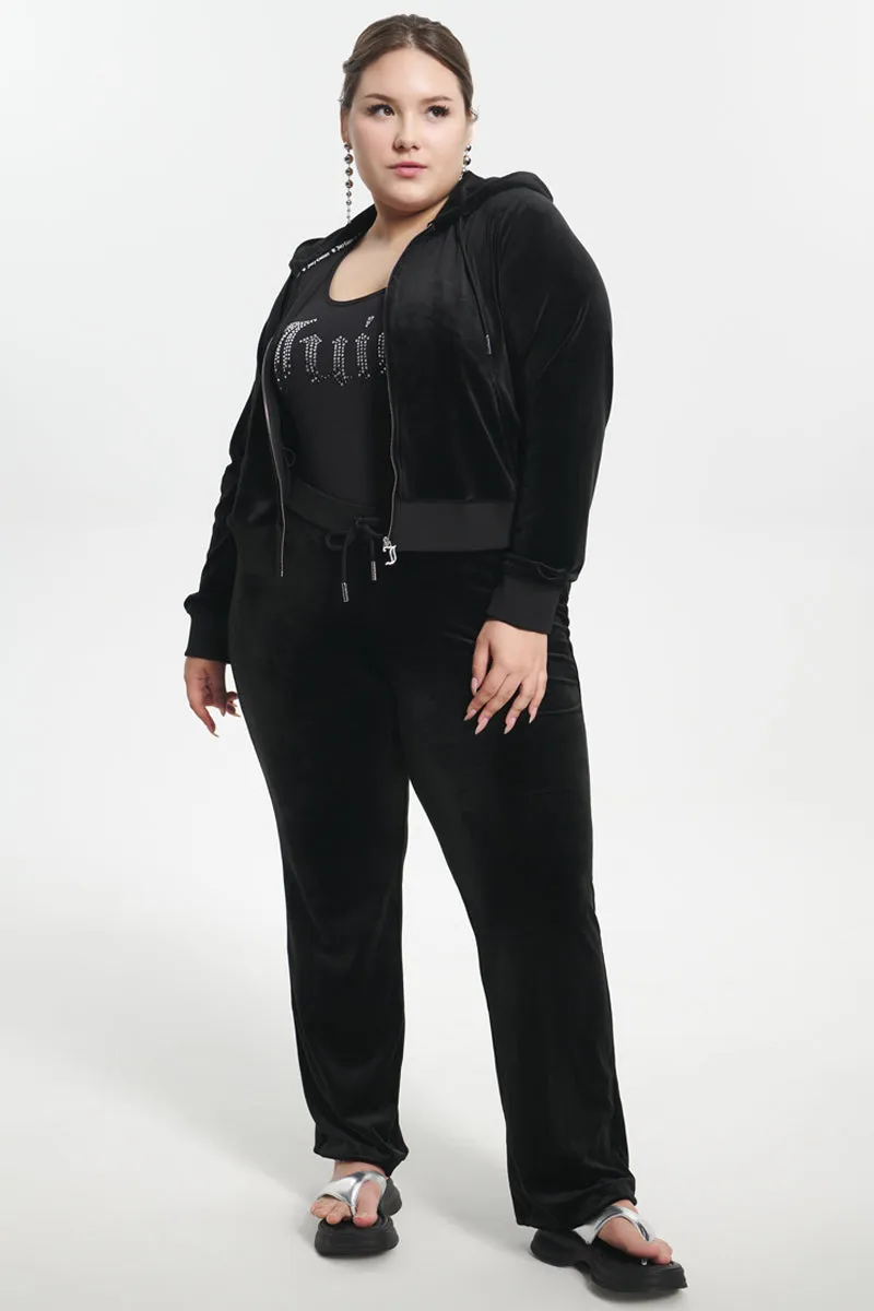 Plus-Size Ombre Big Bling Velour Track Pants