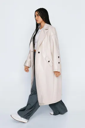 Plus Size Vinyl Oversized Trench Coat