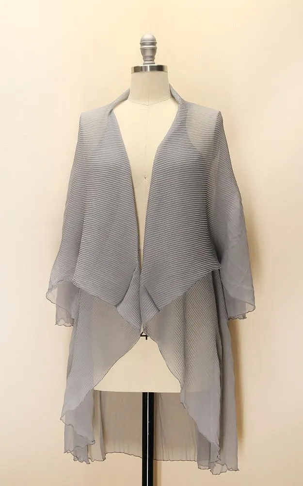 PN337 Pleated Multi Shawl Scarf Vest