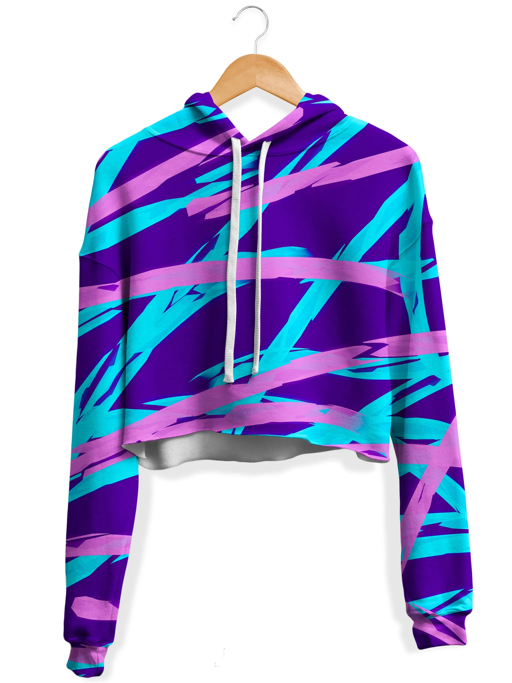 Purple and Blue Rave Abstract Crop Hoodie and Leggings Combo