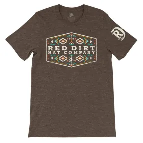 Red Dirt Men's Brown Cowboy Aztec Tee